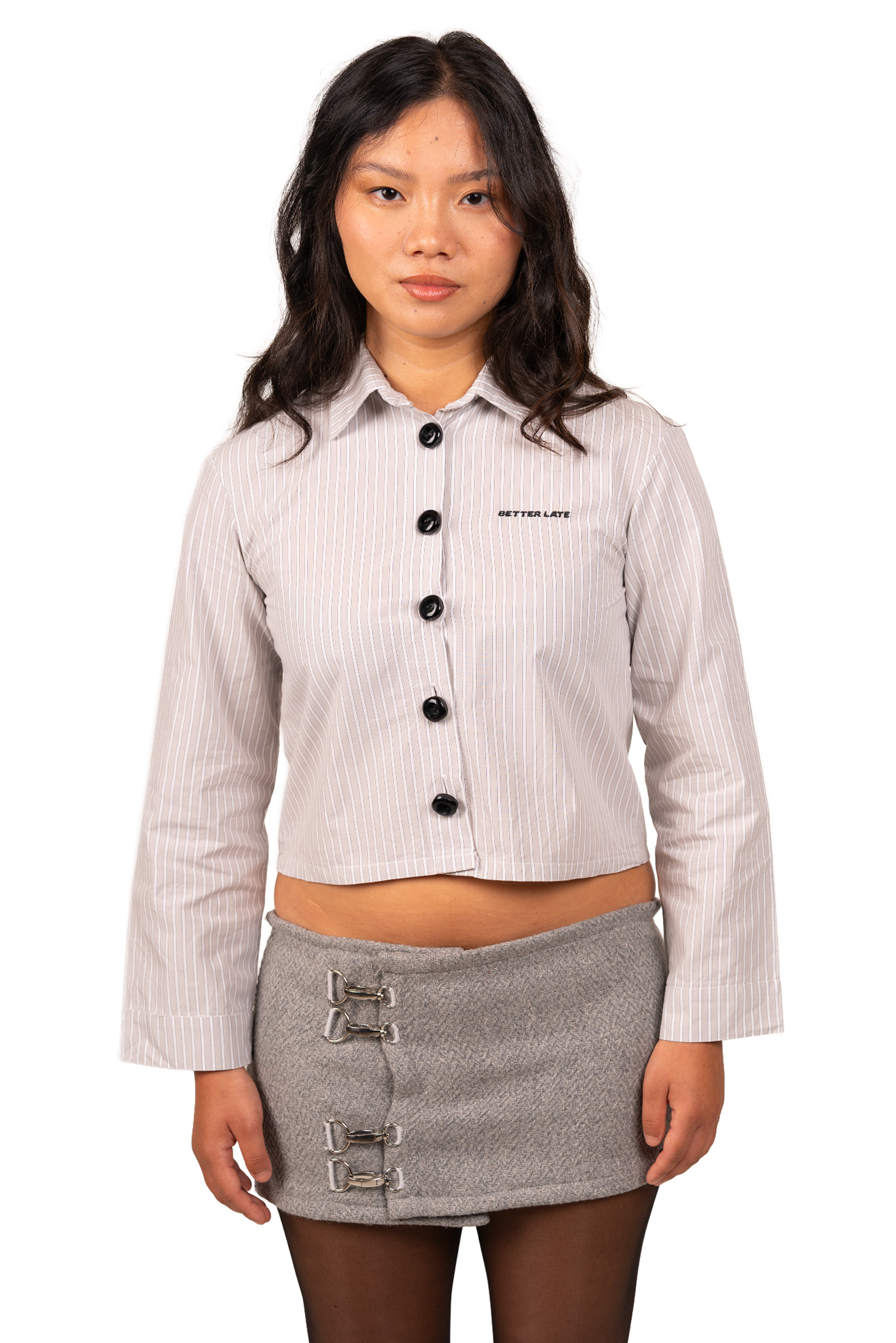 Black-Button Striped Shirt