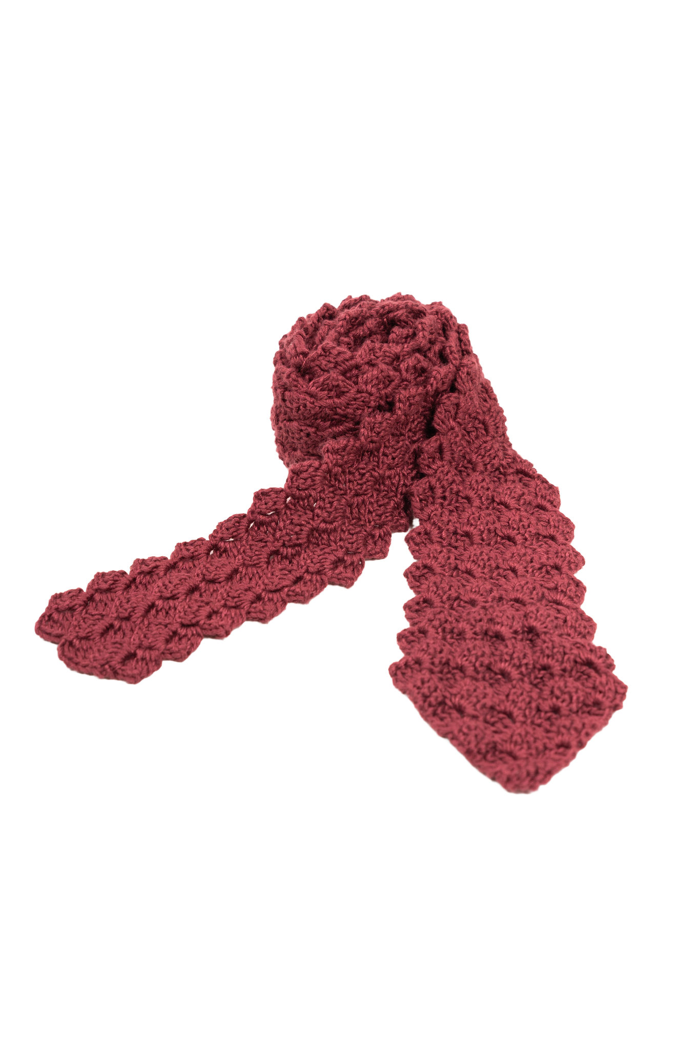 Burgundy Crochet Tie