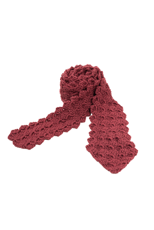 Burgundy Crochet Tie