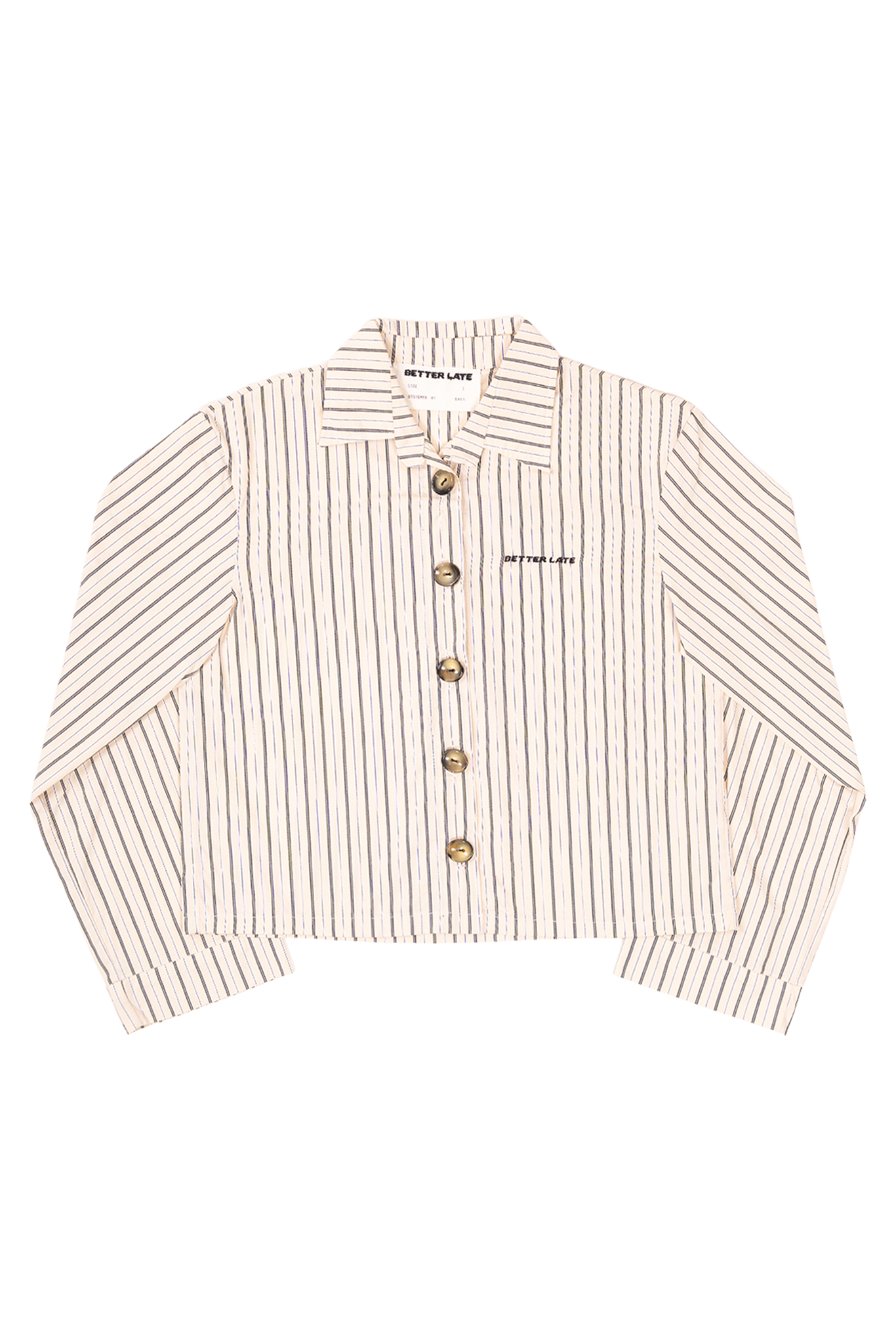 Green-Button Striped Shirt