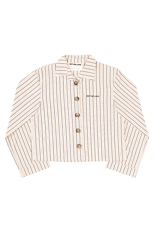 Green-Button Striped Shirt