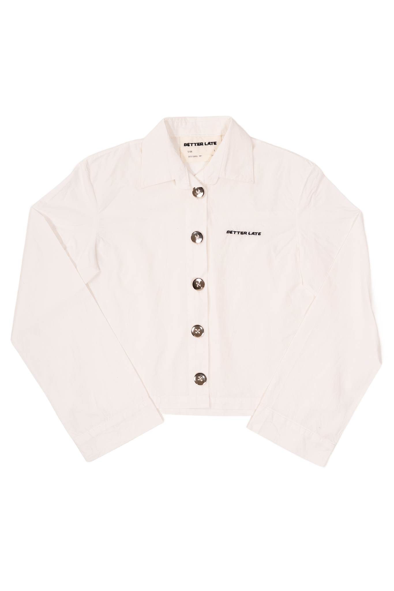 Metal-Button White Shirt