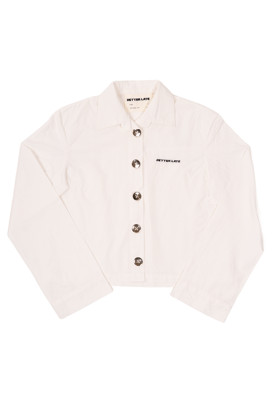 Metal-Button White Shirt