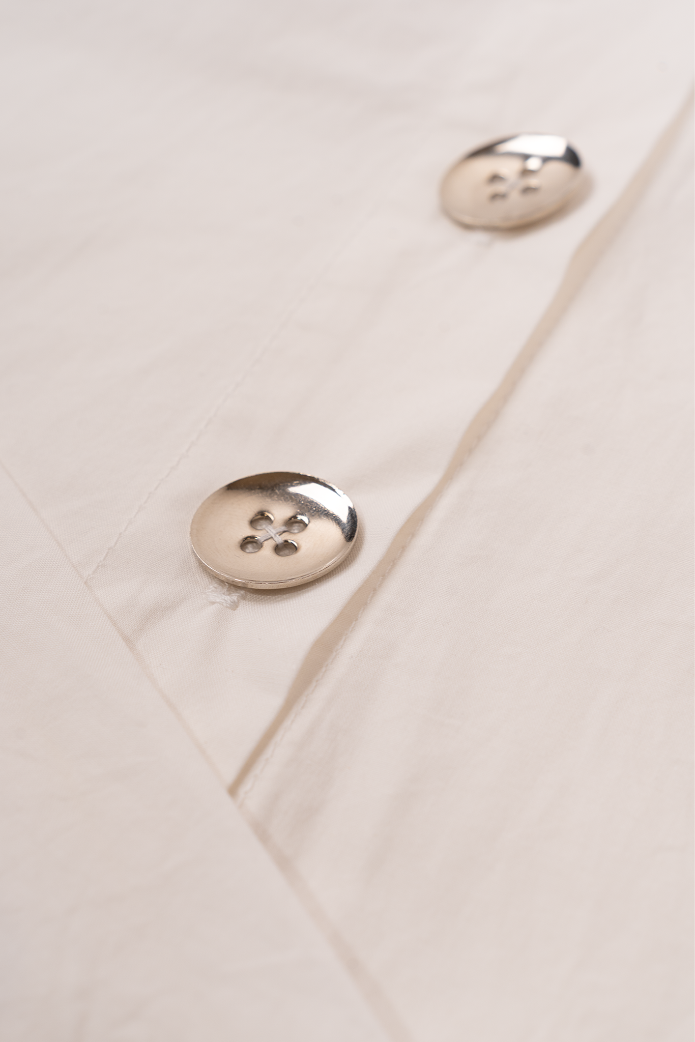 Metal-Button White Shirt