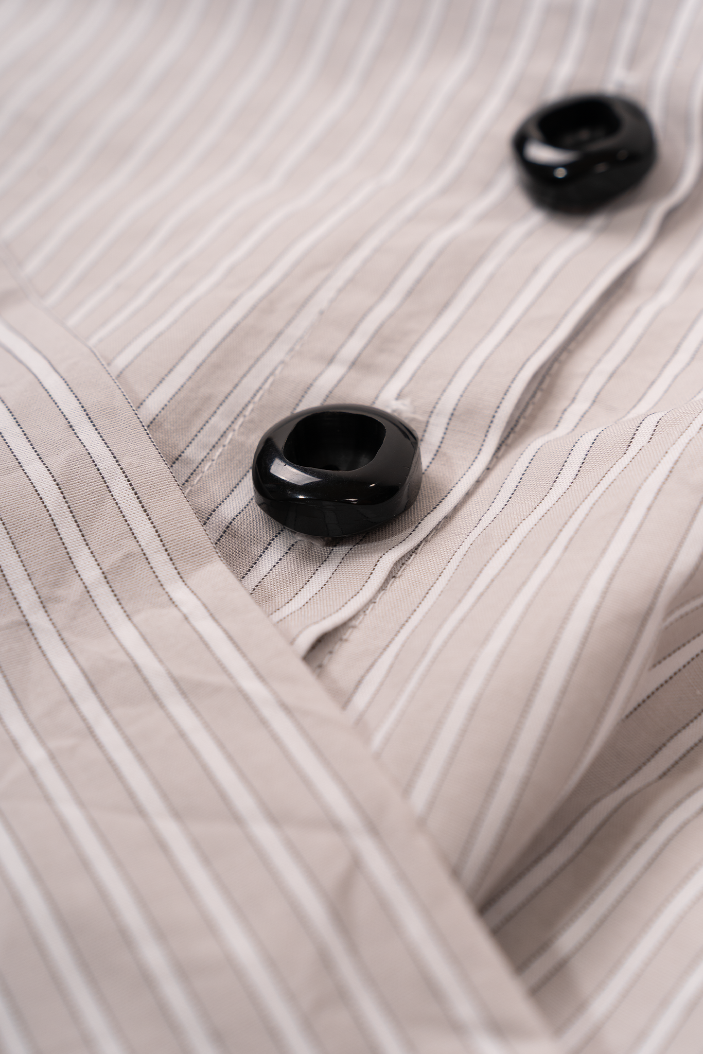 Black-Button Striped Shirt