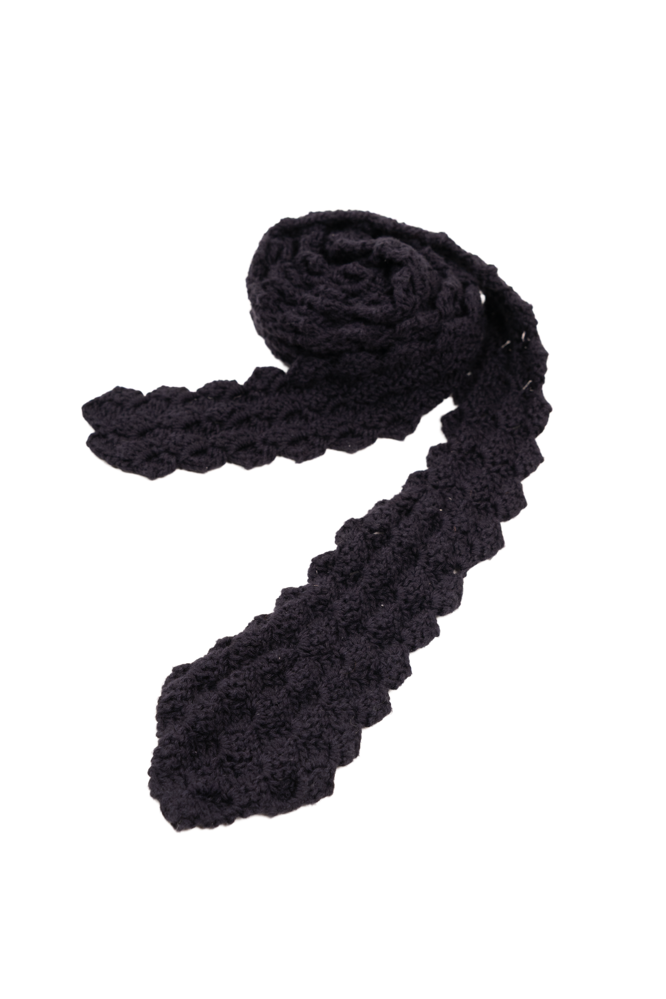 Black Crochet Tie