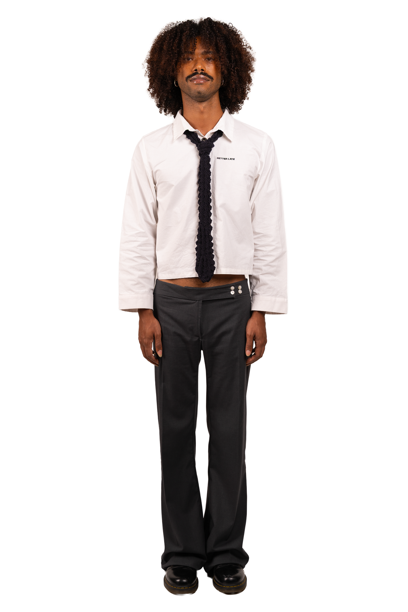 Black Crochet Tie