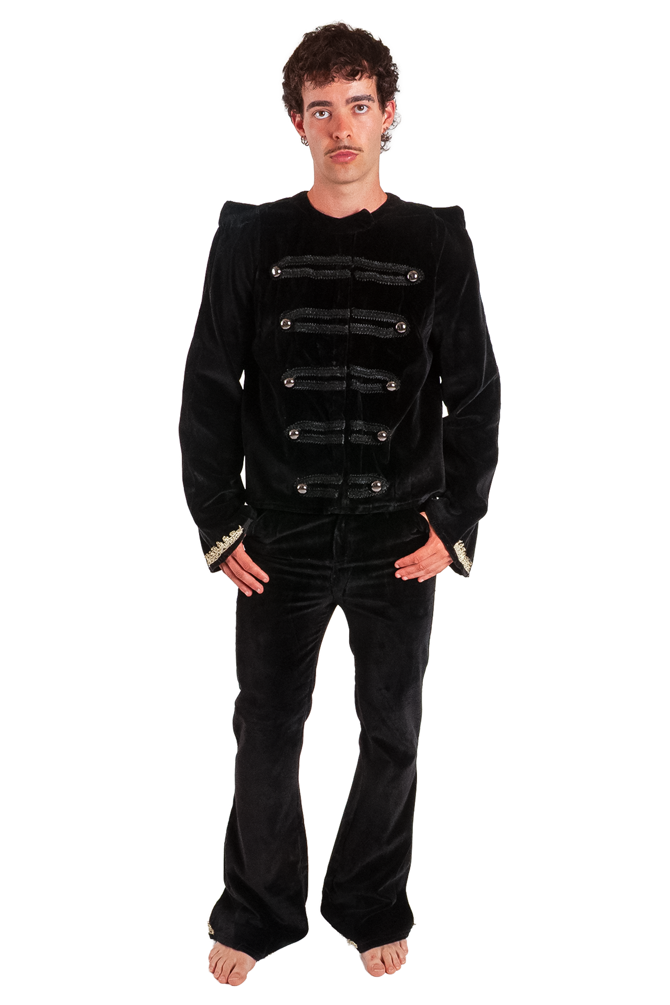 Black Velvet Military Jacket