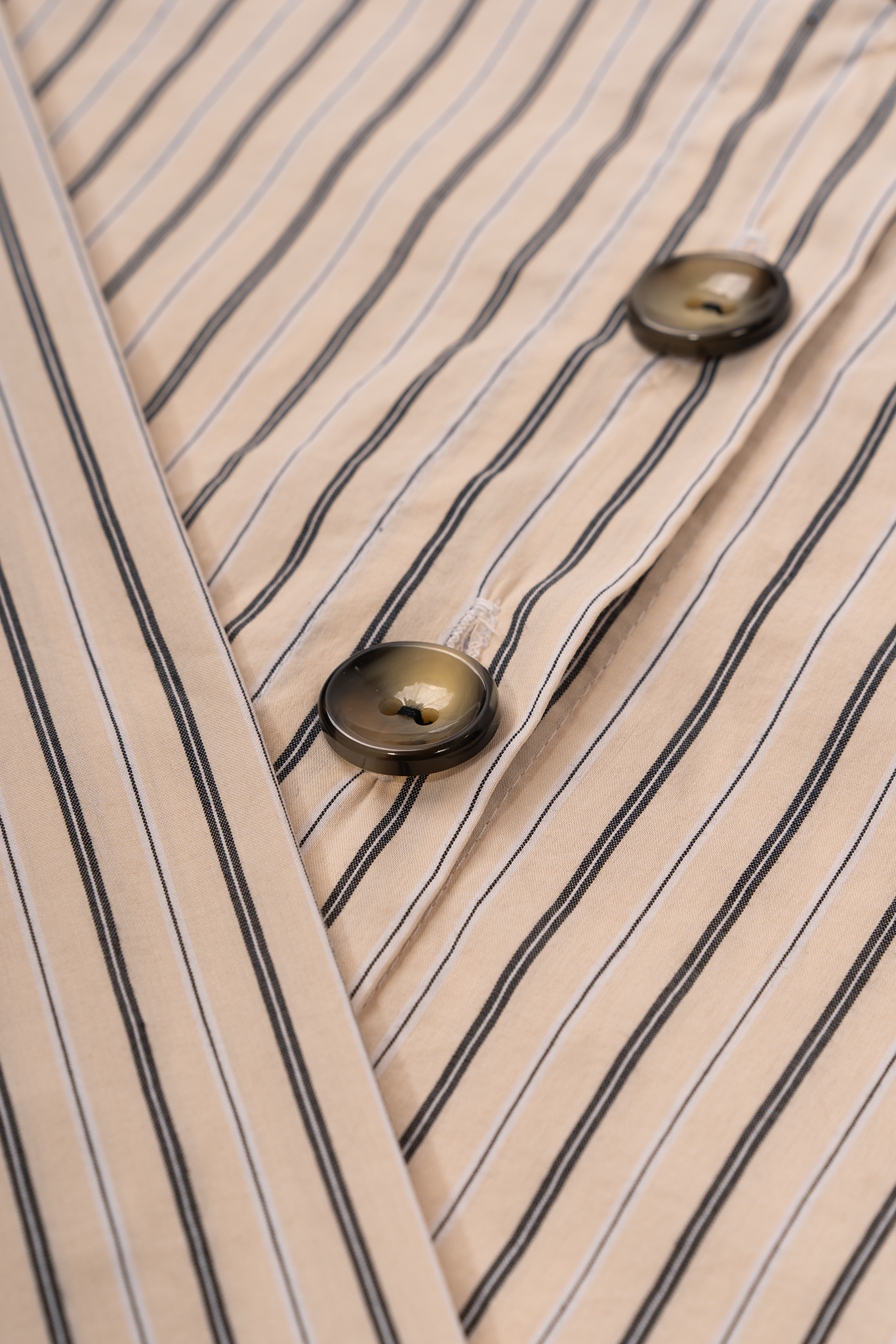 Green-Button Striped Shirt