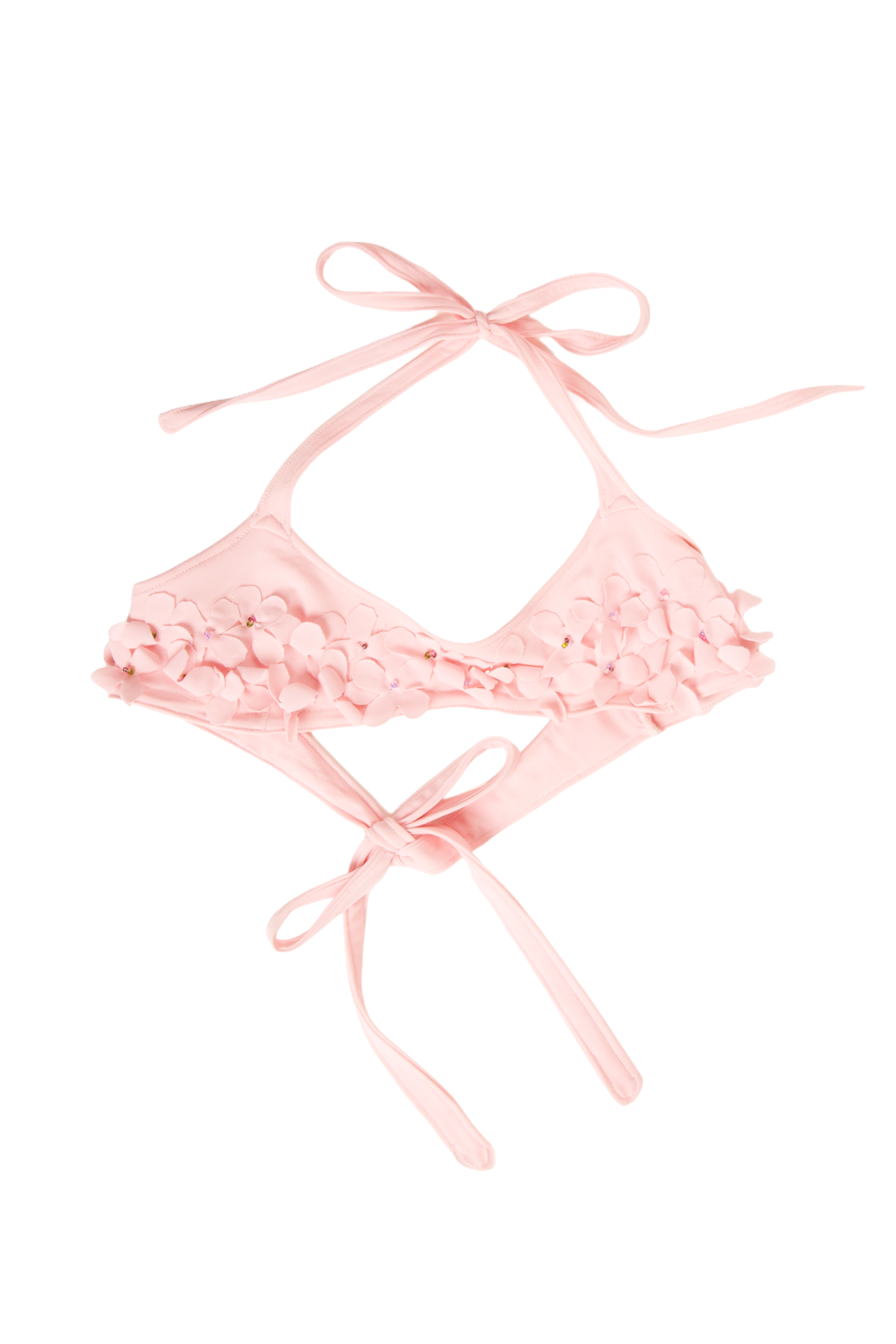 Pink Floral Bikini Top