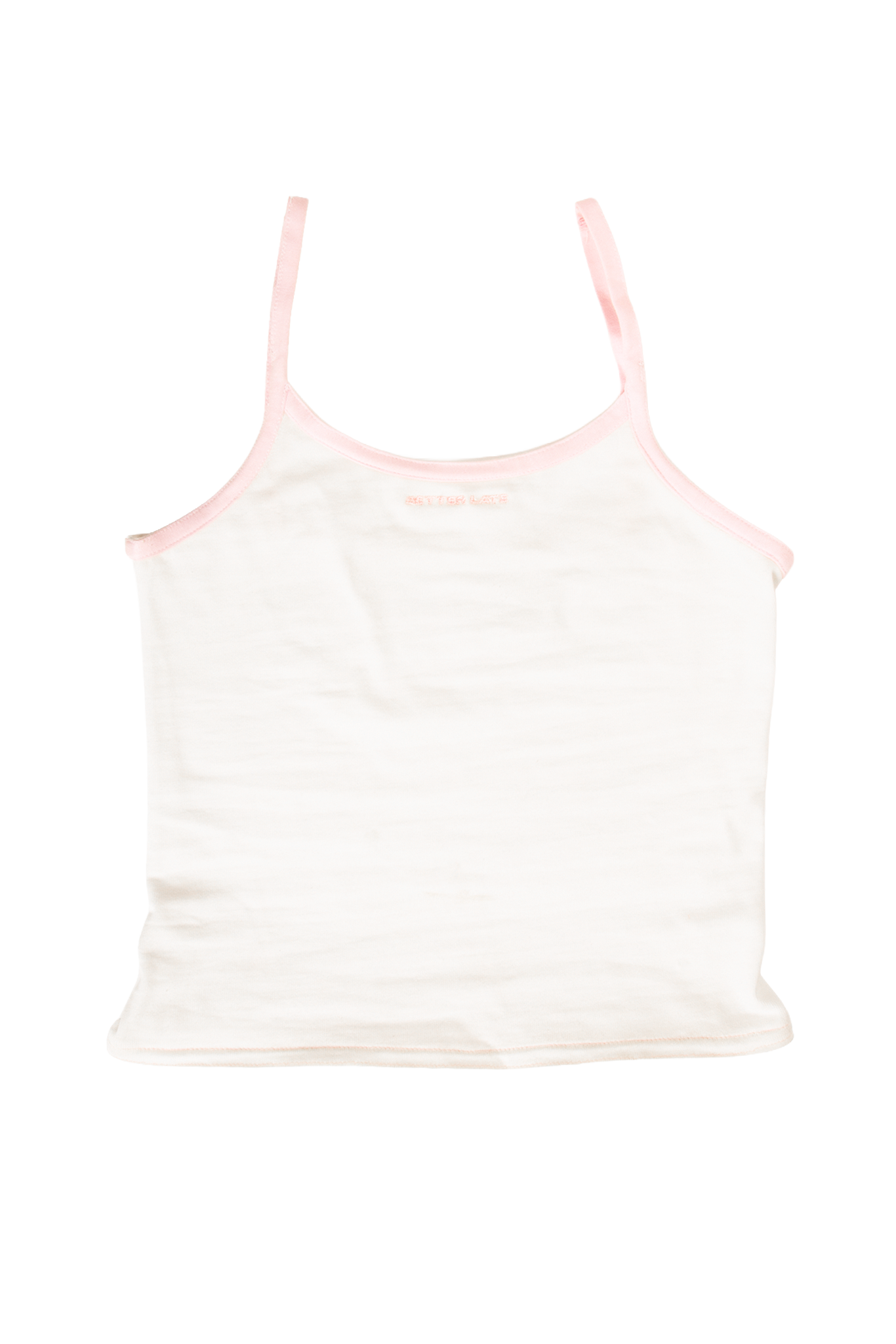 White Top with Pink Straps