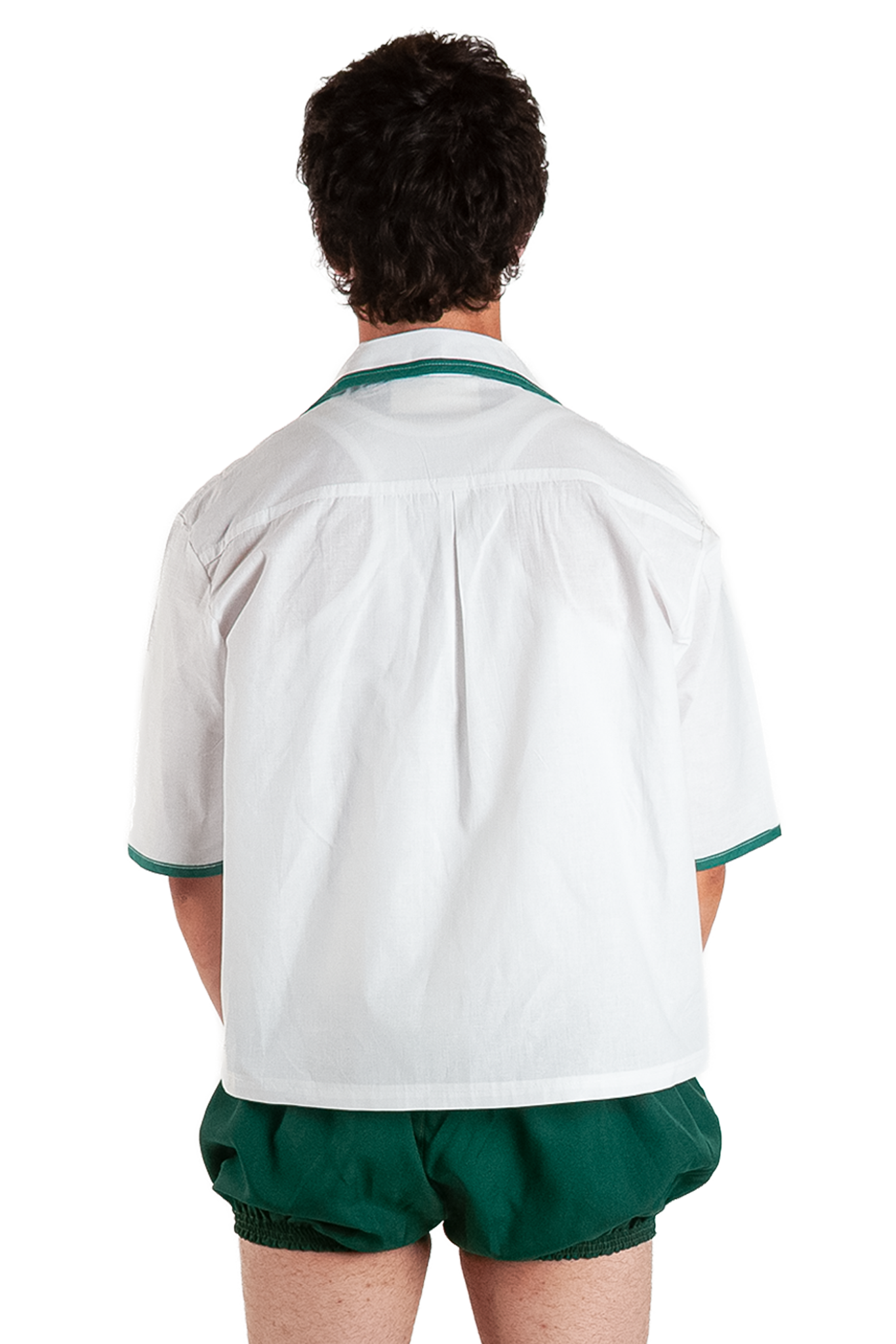 White and Green Shirt